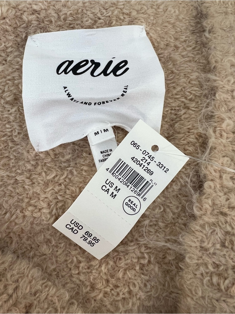aerie Cozy V-Neck Sweater in Camel - Picture 13 of 13